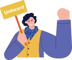 A flat style illustration showing break silence vector