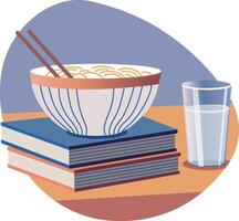 A flat style illustration depicting a study break vector