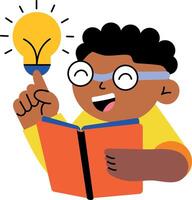 A flat style illustration showing person with ideation vector