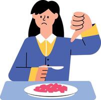A flat style illustration showing unhappy customer vector