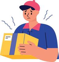 A flat style illustration showing person did wrong delivery vector