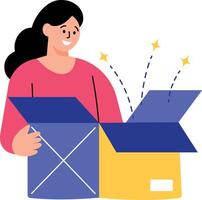 A flat style illustration showing a satisfied customer vector