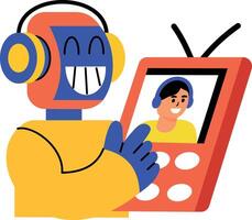 Flat style illustration showing ai tracking system vector