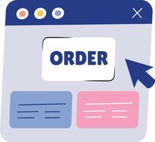 A flat style illustration showing an ordering website vector