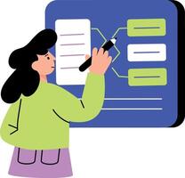 Flat style illustration showing structured digital data system vector