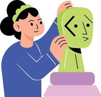 Flat style illustration showing a character making a robot face vector