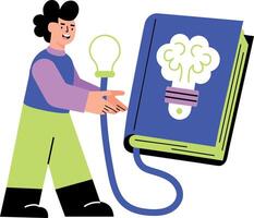 A flat style illustration showing machine learning vector