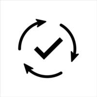 round convenient icon like easy pay or update. concept of replace or swap symbol and quality control. linear trend modern synchronize logotype graphic stroke art design web element isolated on white vector