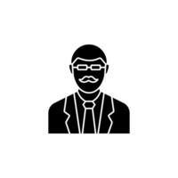 Father day line icon with mustache. Retro barbershop sign. Best dad symbol. Illustration for web and mobile app. Line style Dad day icon. Editable stroke father mustache. vector