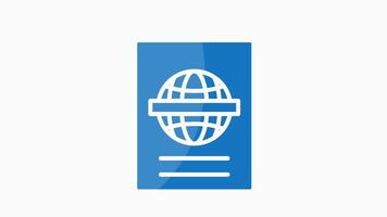 Passport icon animation featuring a globe and space for text. Ideal for travel websites, visa applications, and international passport services. video