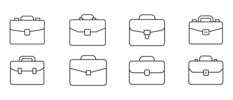 collection of brirfcase thin line icon on white background. vector