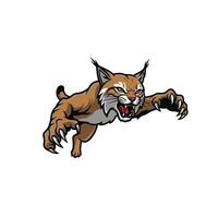 Bobcat running logo design vector