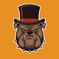 Logo design of a bulldog wearing a top hat vector