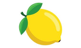 Lemon with leaves isolated on white background vector