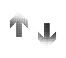 Minimalist Halftone Arrows in Up and Down Direction for Business Concepts vector