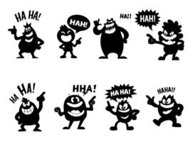 Bully Cartoon Characters. Laughing and Mocking vector