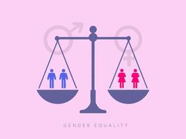 Gender Equality Concept with Balanced Scale vector