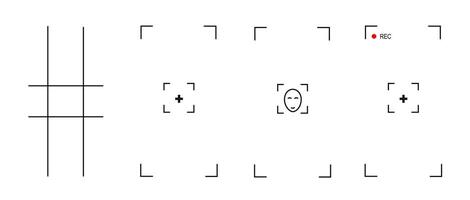 Facial Recognition and Camera Grid Interface, portrait mode. vector