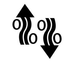 Up Down Percentage Arrows Curved Flow Symbol on White Background vector