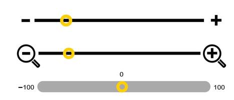Zoom and Range Slider UI Icons for Interface and Web Design Controls vector