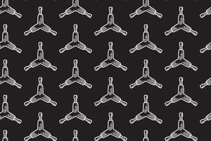 skateboard y tools line art seamless pattern on black background. retro y key skateboarding engraving hatching pattern background for skateboard sport and shop merchandise vector