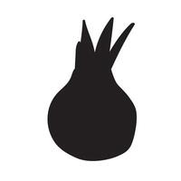Onion. silhouette. Hand drawn illustration on white background. vector