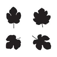 Fig Leaf Silhouette Set Flat Illustration Design of Fig Leaves for Graphic and Decorative Use on White Background vector