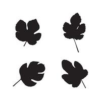 Fig Leaf Silhouette Set Flat Illustration Design of Fig Leaves for Graphic and Decorative Use vector