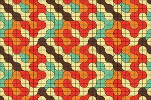 Artistic mosaic pattern of abstract metaball shapes in a retro color palette, forming a smooth, seamless geometric layout vector