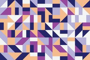 Seamless flat geometric mosaic pattern with vivid abstract shapes in vibrant tones vector