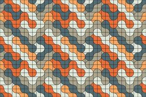A harmonious combination of abstract shapes and retro colors in a seamless metaball design forming a decorative geometric pattern vector
