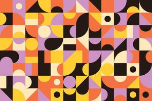 Modern abstract design featuring flat geometric elements arranged in a seamless mosaic pattern vector