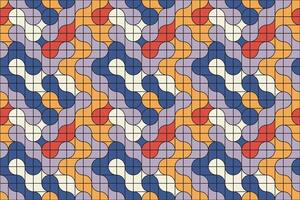 Bold and vibrant retro abstract background with interlocking metaball tiles forming a continuous and harmonious geometric pattern vector