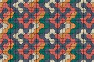 Smooth flowing metaball forms in bold retro hues arranged in a repeating, seamless grid to create a geometric artistic look vector