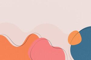 Abstract hand-drawn wavy shapes background combining warm color palettes and free-flowing lines for modern design art vector