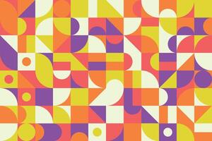 Abstract art with colorful geometric shapes forming a seamless mosaic pattern with flat elements vector