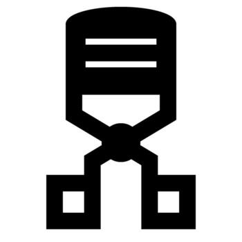 bigudí sólido icono vector