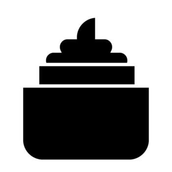 Cream solid icon vector