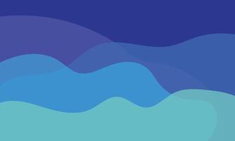 Abstract Background With Overlapping Blue Wave Shapes in Gradient Tones vector