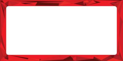 Bright Red Geometric Frame with White Center Placeholder for Text vector