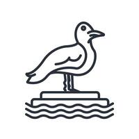 Seagull icons isolated Flat style design vector