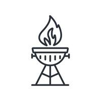barbecue icons isolated Flat style design vector