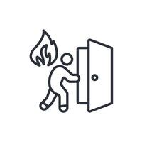 fire exit icons isolated Flat style design vector