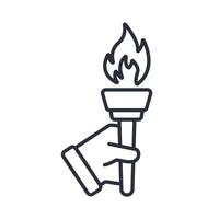 torch icons isolated Flat style design vector