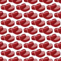 Red gift box in the shape of a heart. Seamless pattern. illustration. vector