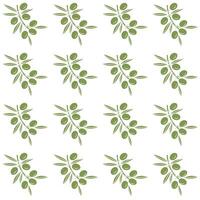 Olive branch with fruits. Seamless pattern. vector