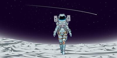 Astronaut alone in space vector