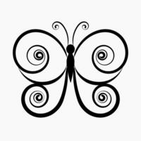 Butterfly insect with circular pattern graphic illustration vector