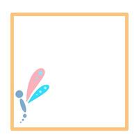 Cute border square frame with decorative abstract dragonfly insect clipart vector