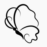 Butterfly side view sketch drawing outline vector